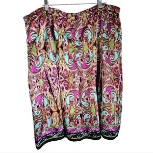 Boho Lane Bryant satin finish bold print lined skirt womens plus size 18 / 20